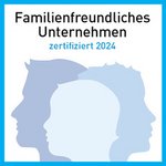 Zertifizierung zum Famileinfreundlichen Unternehmen - 3 Kopfumrisse in blau 