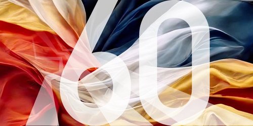 Zahl 60 vor deutscher und französischer Flagge